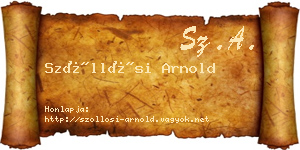 Szőllősi Arnold névjegykártya